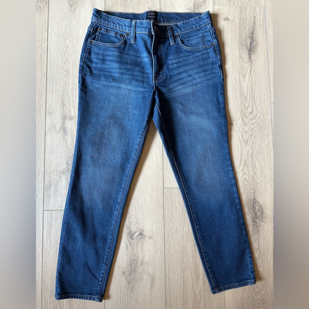 J.Crew 9” High Rise Skinny Jeans 28P Size 6 Petite Dark Wash
